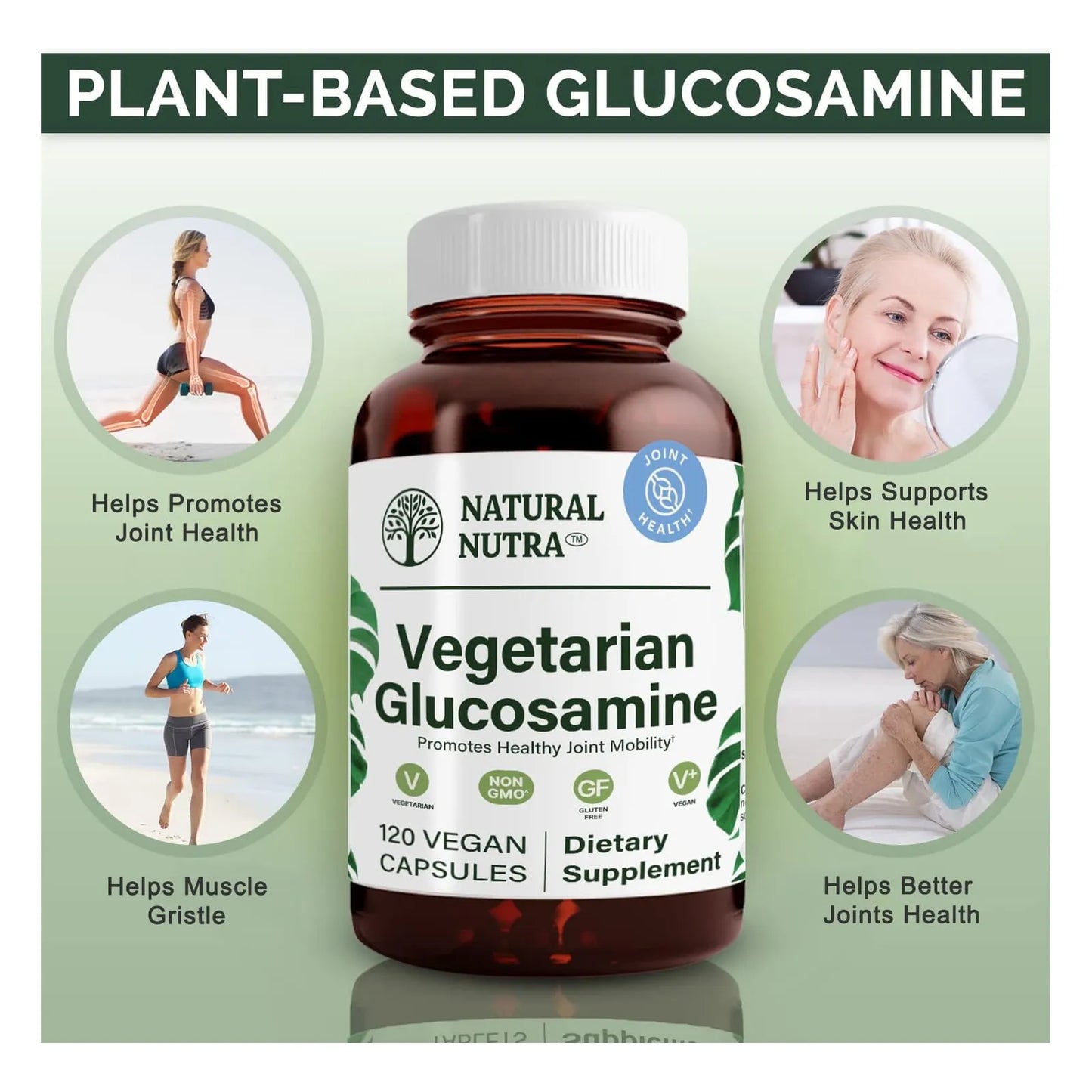 Clorhidrato De Glucosamina 750 Mg 120 Cápsulas Vegano Para Articulaciones