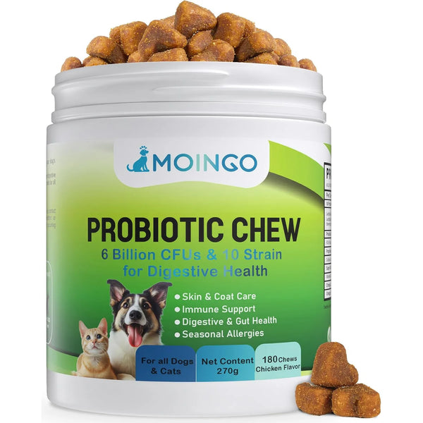 Probióticos Masticables Para Perros Con Enzimas Digestivas 180 Unidades Sabor Pollo