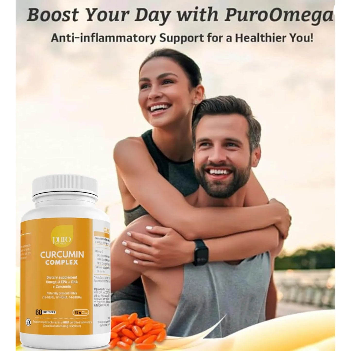 Capsulas De Curcumina De Curcuma 500 Mg Con Omega 3 Alivia Articulaciones
