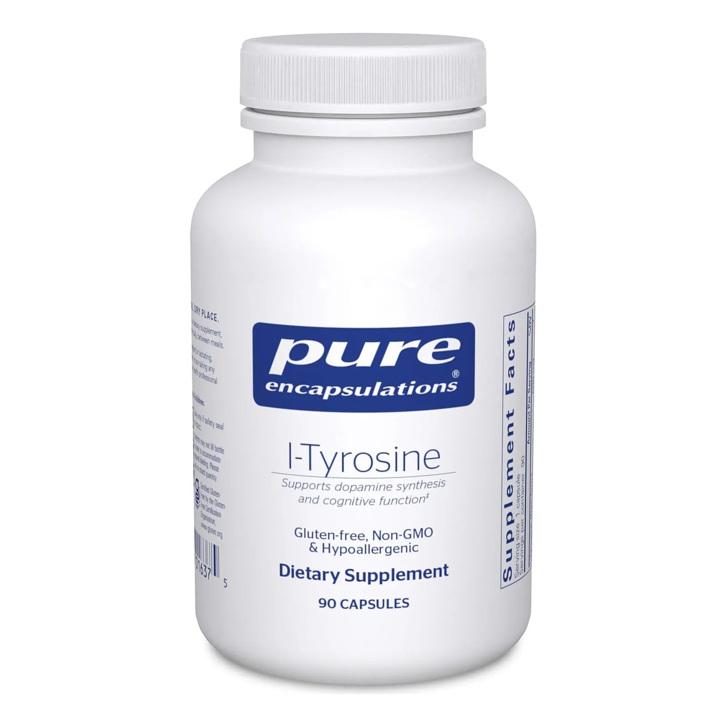 L Tirosina 500 Mg 90 Capsulas Pure Encapsulations Apoyo Cerebral Dopamina