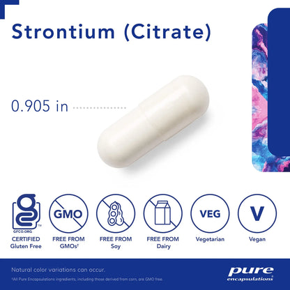 Citrato De Estroncio Hipoalergenico 180 Capsulas Huesos Saludables