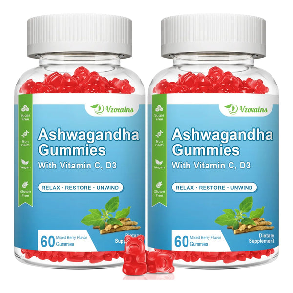 Gomitas Ashwagandha Vitamina D 120 Unidades Apoyo Animo Relajacion Sistema Inmunologico
