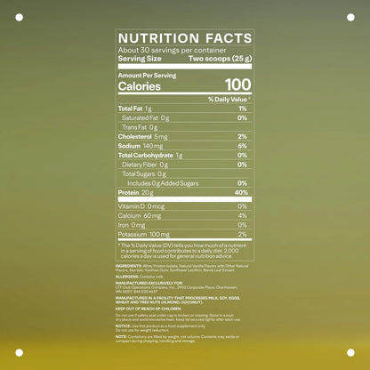 Flex Whey Protein Isolate Proteína En Polvo Sin Lactosa Para Recuperación Muscular Vainilla 29.63 Oz