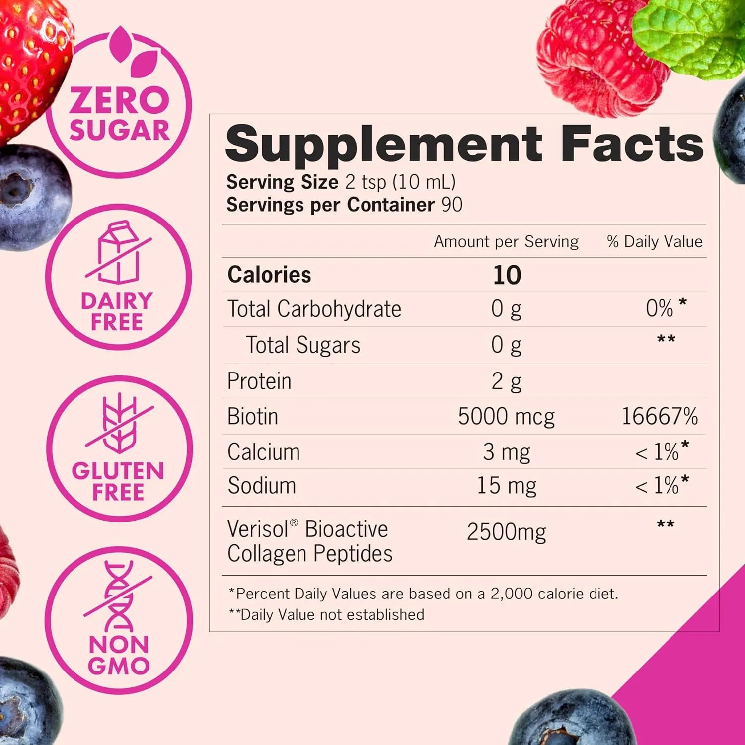 Colageno Liquido Zena Con Biotina Para Bienestar Diario Colágeno + Biotina 2500 Mg Frutos Rojos - Imagen 7