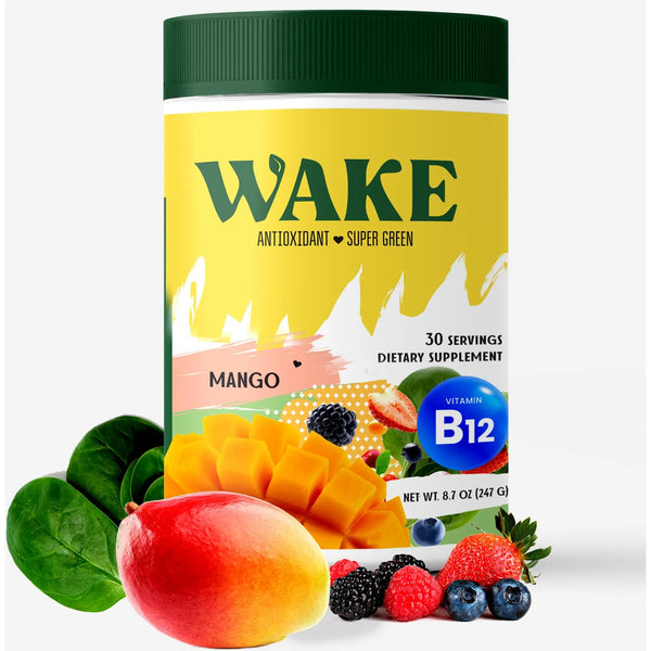 Wake Antioxidant Super Greens Polvo Superalimento Con Espirulina Clorella Y Vitamina B12