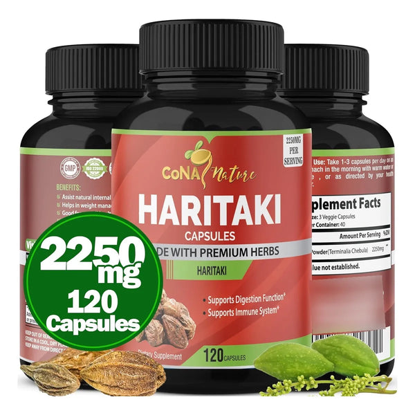 Capsulas Organicas De Haritaki 2250 Mg Rejuvenecimiento Digestión Vegano Sin Gluten