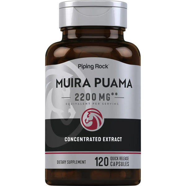 Extracto De Raíz De Muira Puama 2200 Mg 120 Cápsulas Para Hombres Y Mujeres