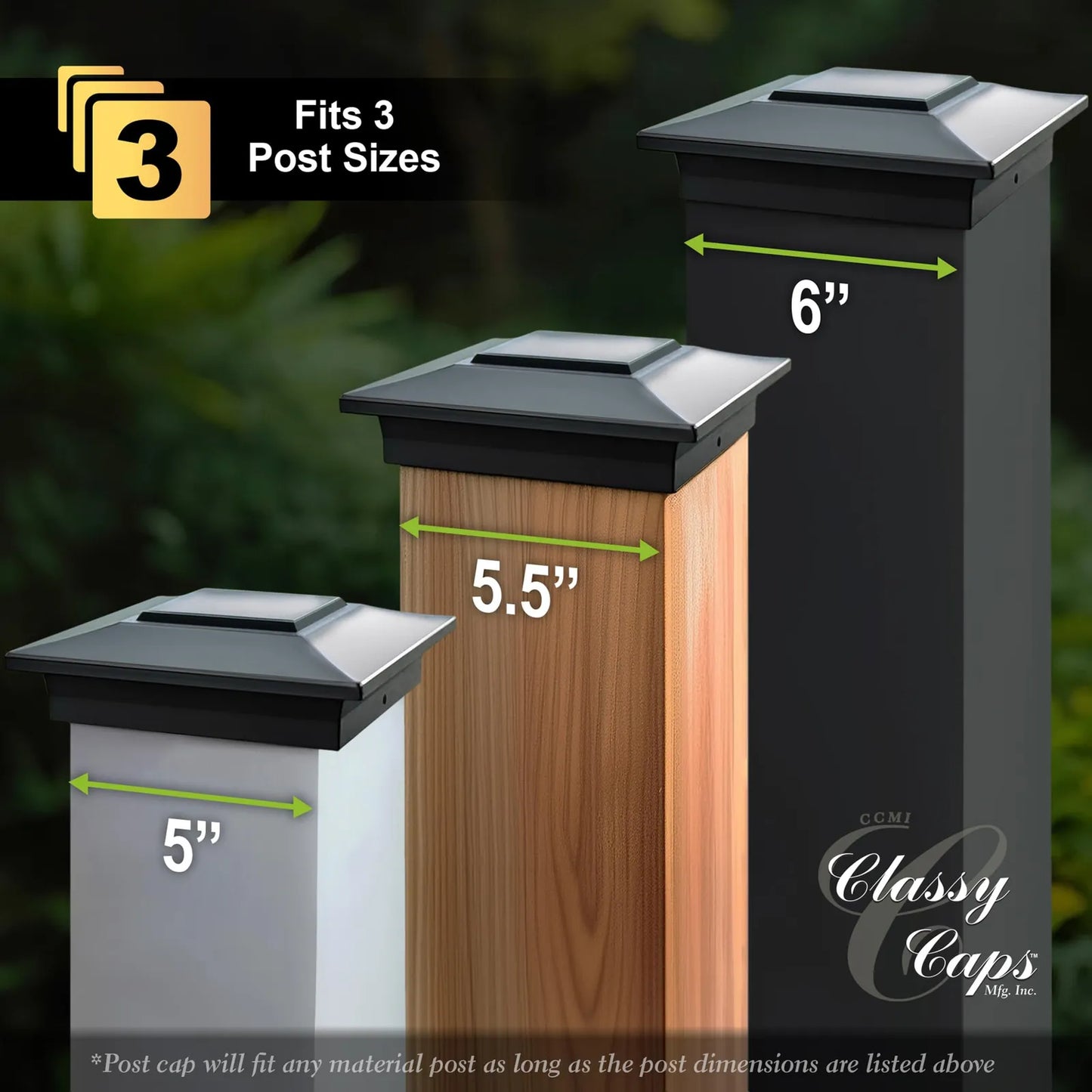 Tapa De Aluminio Negro Para Postes 6x6 5.5x5.5 Y 5x5 Pulgadas Protección Y Estilo