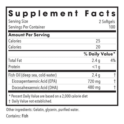 Super EPA Aceite De Pescado Omega 3 200 Cápsulas Blandas Sostenibles