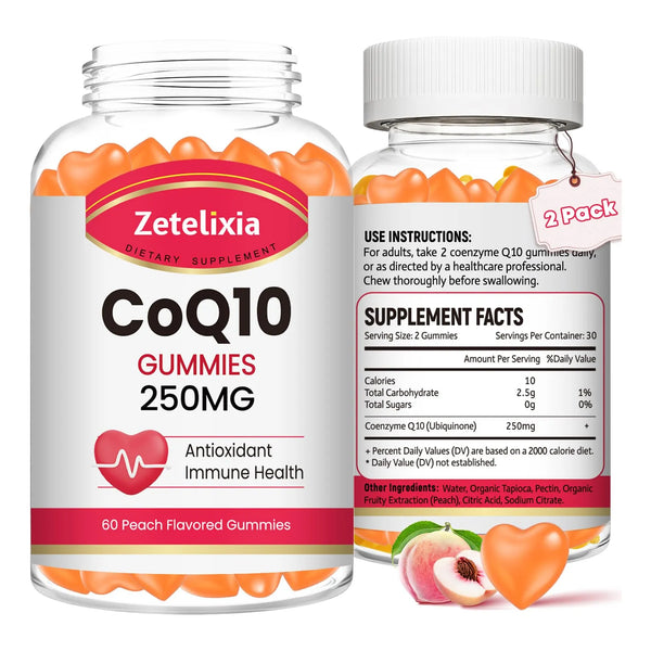 Gomitas Coq10 Sabor Melocotón Energía Celular Y Antioxidante Paquete X2