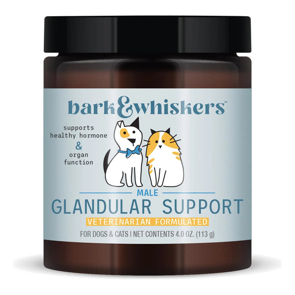 Bark Whiskers Soporte Glandular Masculino 4 Onzas 75 Cucharadas Para Mascotas