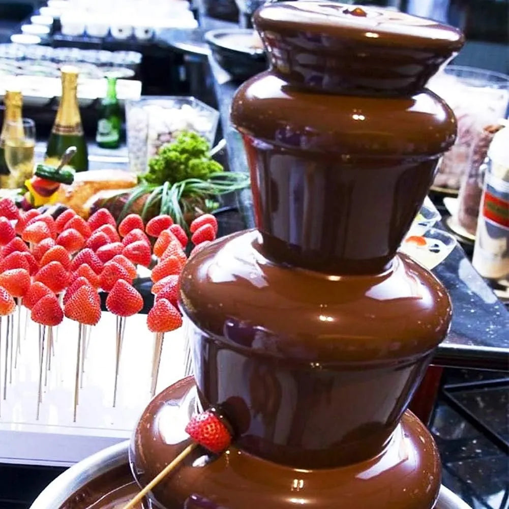 Maquina Fondue Electrica Acero Inoxidable 4 Niveles Chocolate Queso Salsas