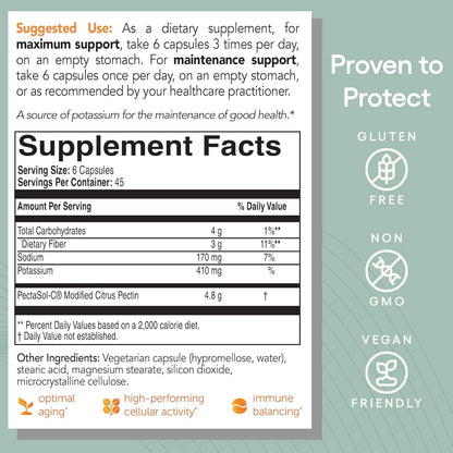 PectaSol C Pectina Cítrica Modificada 270 Cápsulas Vegetales Apoya Salud Inmunológica Y Cardiovascular