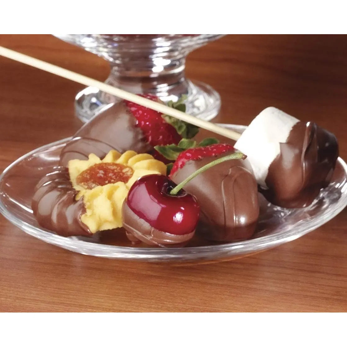 Fuente De Fondue Chocolate 3 Niveles Nostalgia 8 Oz Elegancia Y Diversión