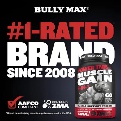 Bully Max Suplemento Canino 60 Tabletas Aumenta Masa Muscular Y Energía