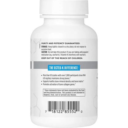 Osteo K Bone Support Vitamina D K2 Y Citrato De Calcio 180 Cápsulas