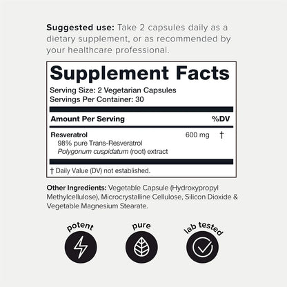 Cápsulas De Resveratrol Toniiq 98% Pureza Antioxidante - Imagen 6