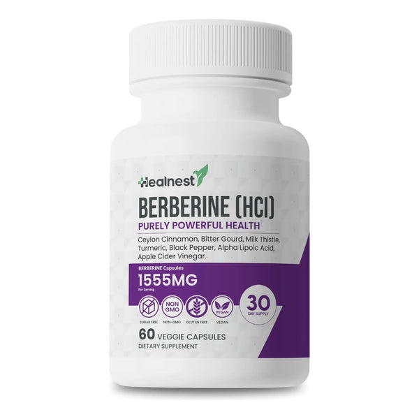 Berberina 500mg Con Canela Y Cúrcuma Suplemento Vegano Para Azúcar Y Metabolismo