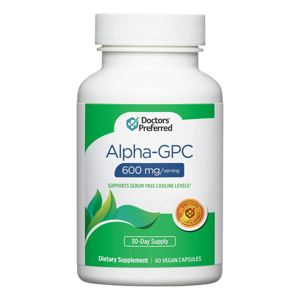Alpha GPC 600 Mg 60 Capsulas Veganas Suplemento Premium Para Mente Y Cuerpo