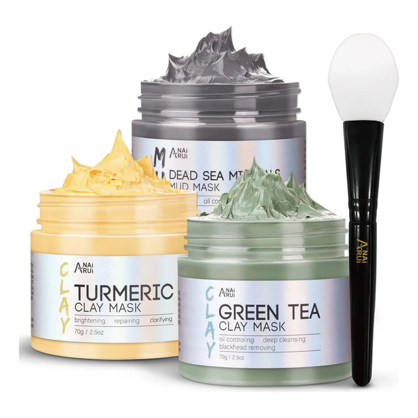 Mascara Arcilla Curcuma, Te Verde Y Minerales Mar Muerto Set