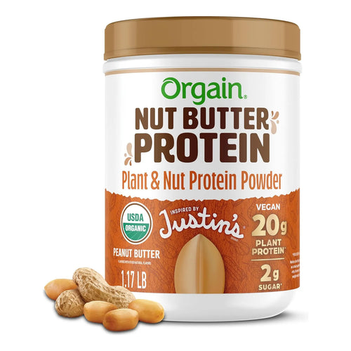 Proteína En Polvo Orgánica De Mantequilla De Nuez Vegana Sin Gluten