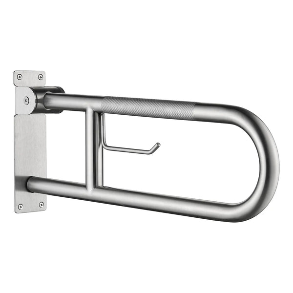 Barra De Agarre Abatible Acero Inoxidable 60 Cm Con Soporte Seguridad Baño