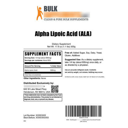 Polvo De Ácido Alfa Lipoico 600 Mg Antioxidante Sin Gluten Envío Gratis