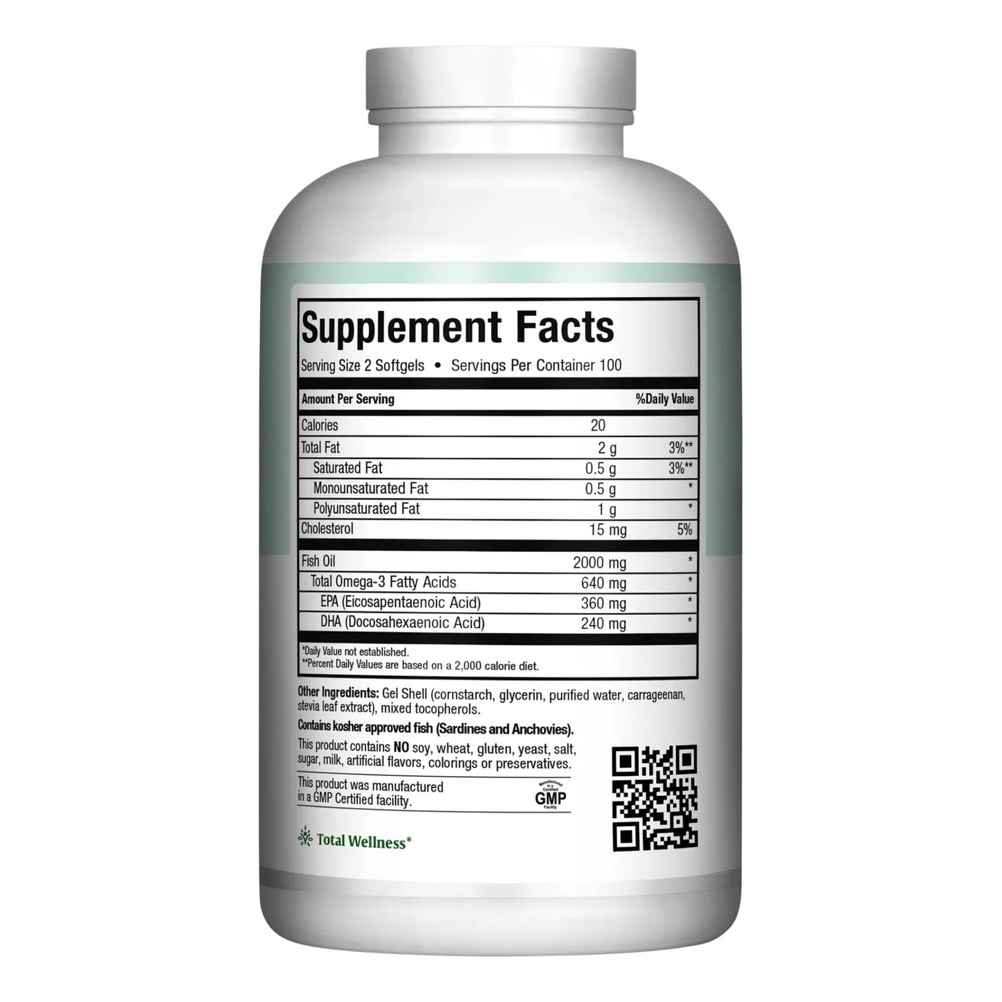 Suplemento Omega 3 Aceite De Pescado 2000 Mg EPA DHA Corazon Cerebro Articulaciones