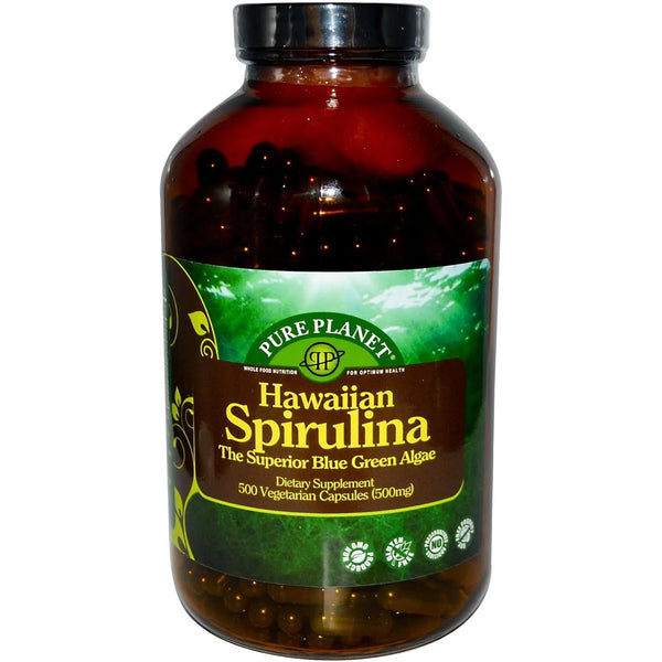 Espirulina 500 Mg 500 Capsulas Naturales Energizantes Pure Planet