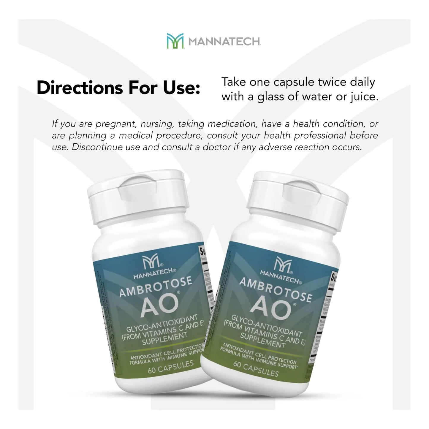 Capsulas Ambrotose Ao 60 Unidades Vitamina C Y E Antioxidante