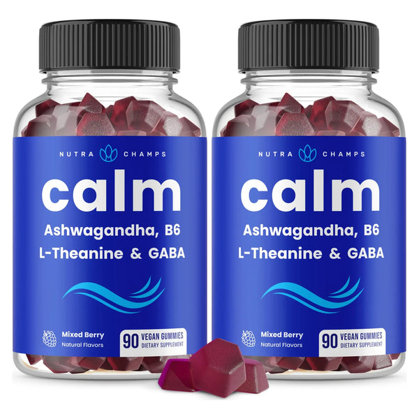 Gomitas Antiestres Con Ashwagandha LTeanina Gaba Vitamina B6 Y Balsamo De Limon 90 Gomitas