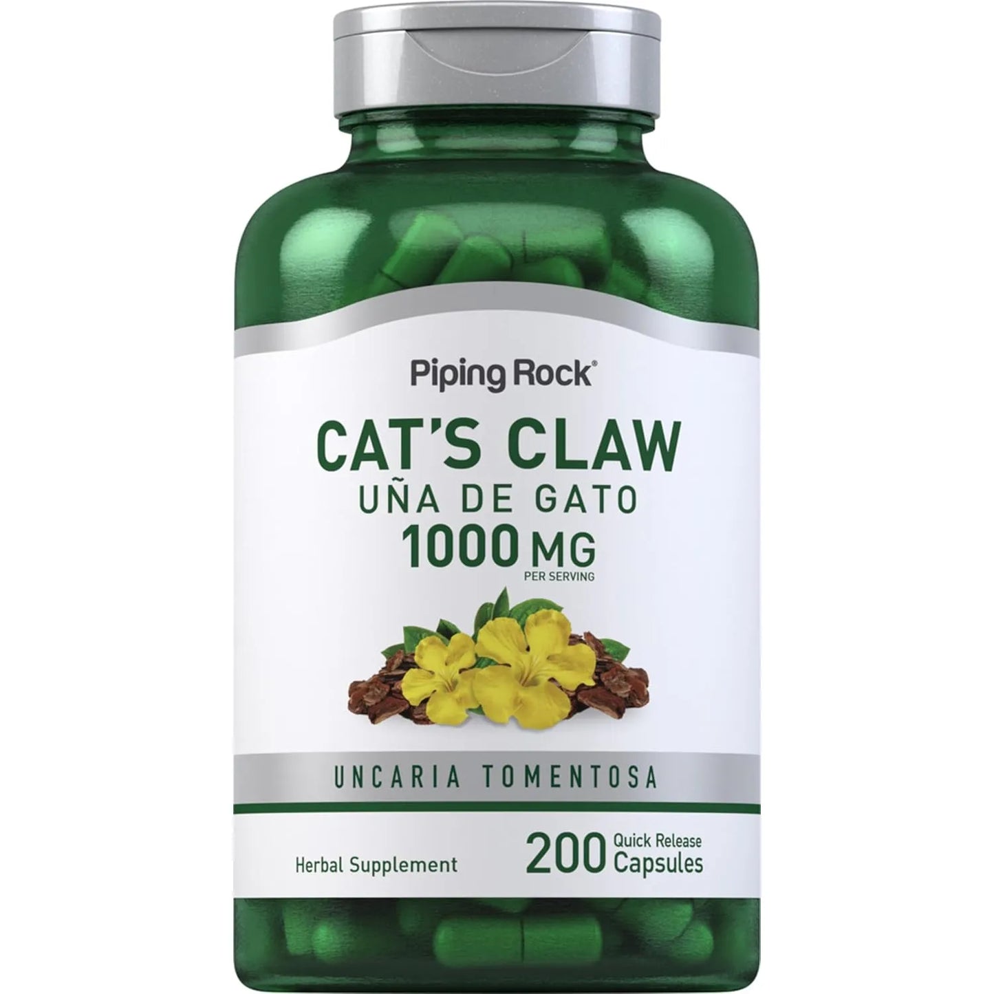 Capsulas De Garra De Gato 1000 Mg 200 Unidades Suplemento Natural Sin Gluten