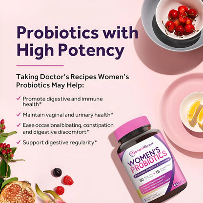 Probiótico Para Mujeres Doctor's Recipes 60 Cápsulas Salud Digestiva Y Vaginal - Imagen 4