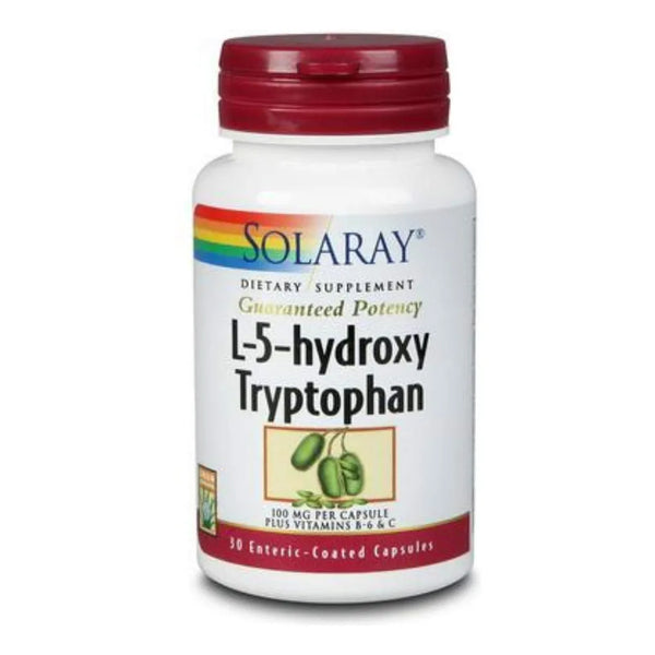 L 5 HTP 100mg Con B6 Y C En Tapa Vegetal 30 Cápsulas Solaray