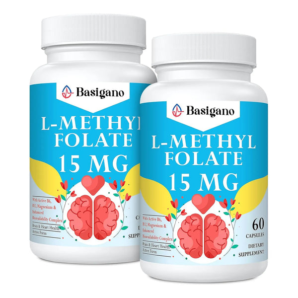 Capsulas De Metilfolato 15 Mg Con Vitaminas B6 Y B12 60 Cápsulas Vegetarianas