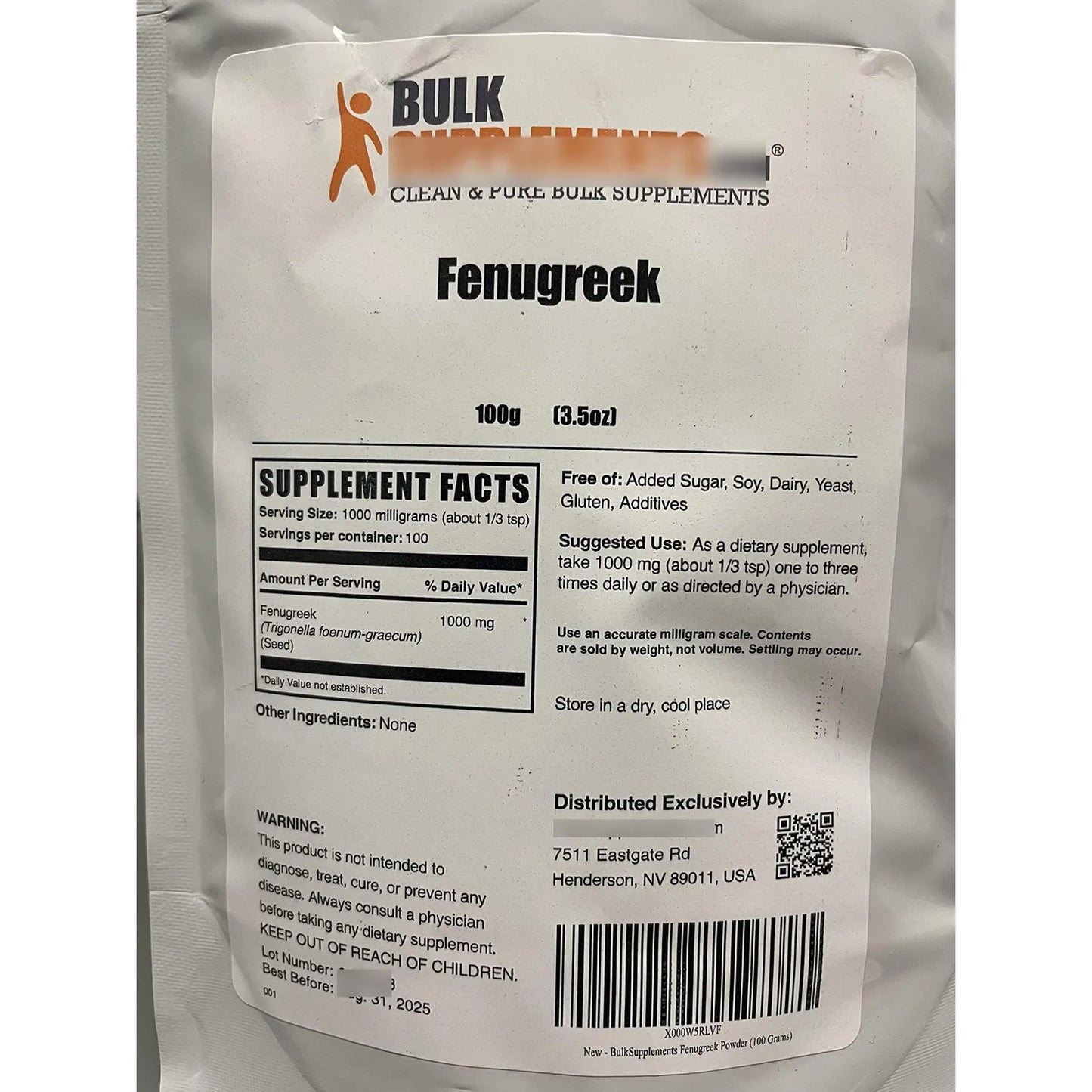 Polvo De Alholva Semillas De Fenogreco 1000 Mg Suplemento Natural Sin Gluten