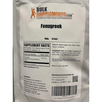 Polvo De Alholva Semillas De Fenogreco 1000 Mg Suplemento Natural Sin Gluten