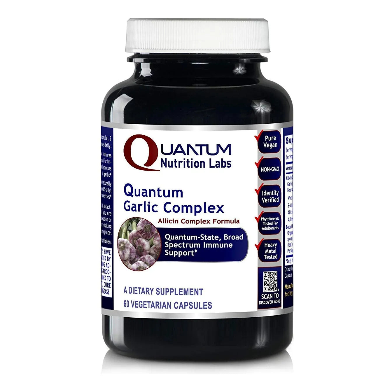 Quantum Garlic Complex Suplemento De Ajo Y Alicina 60 Cápsulas Apoyo Inmunológico Y Cardíaco