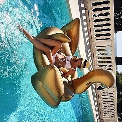 Jasonwell Gigante Inflable Golden Swan Pool Float Cisne Dorado Para Piscina
