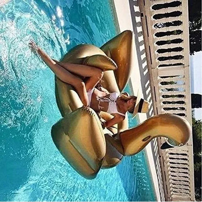 Jasonwell Gigante Inflable Golden Swan Pool Float Cisne Dorado Para Piscina