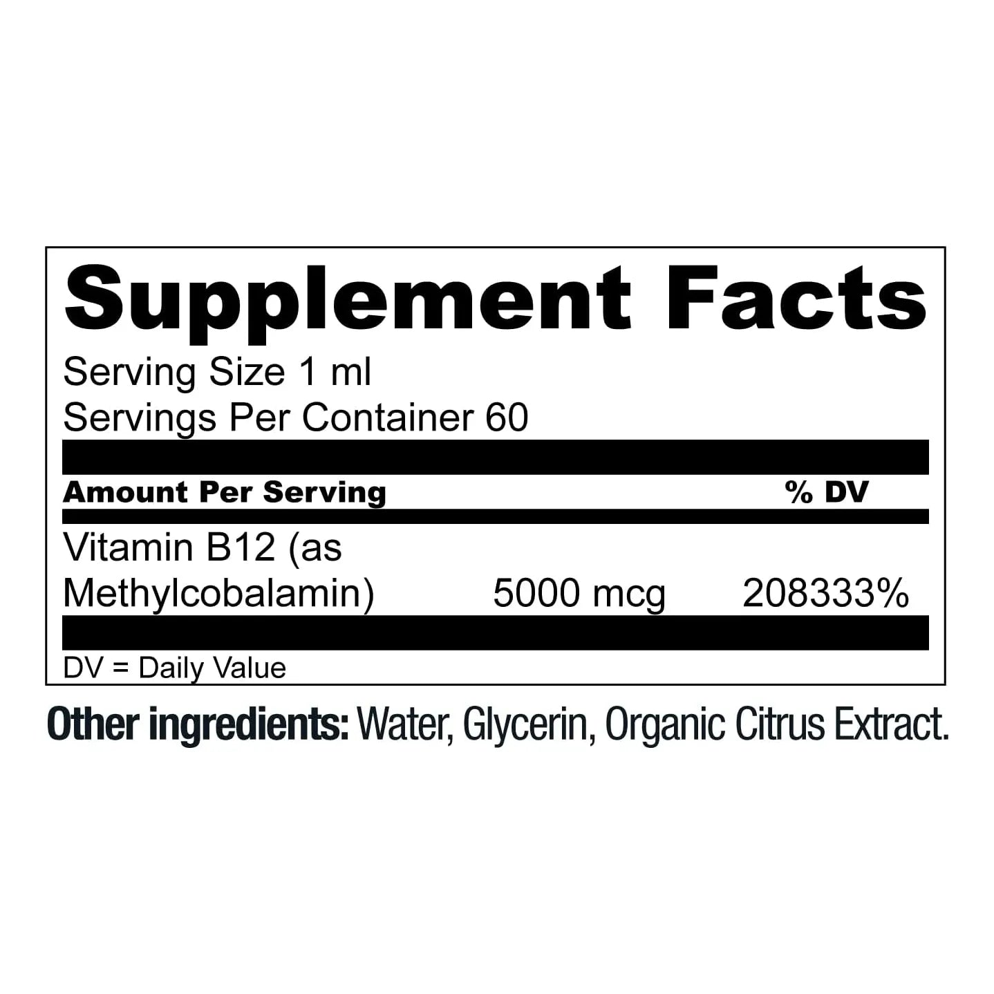 Vitamina B12 Sublingual Líquida Metilcobalamina 5000 Mcg Energía Y Memoria
