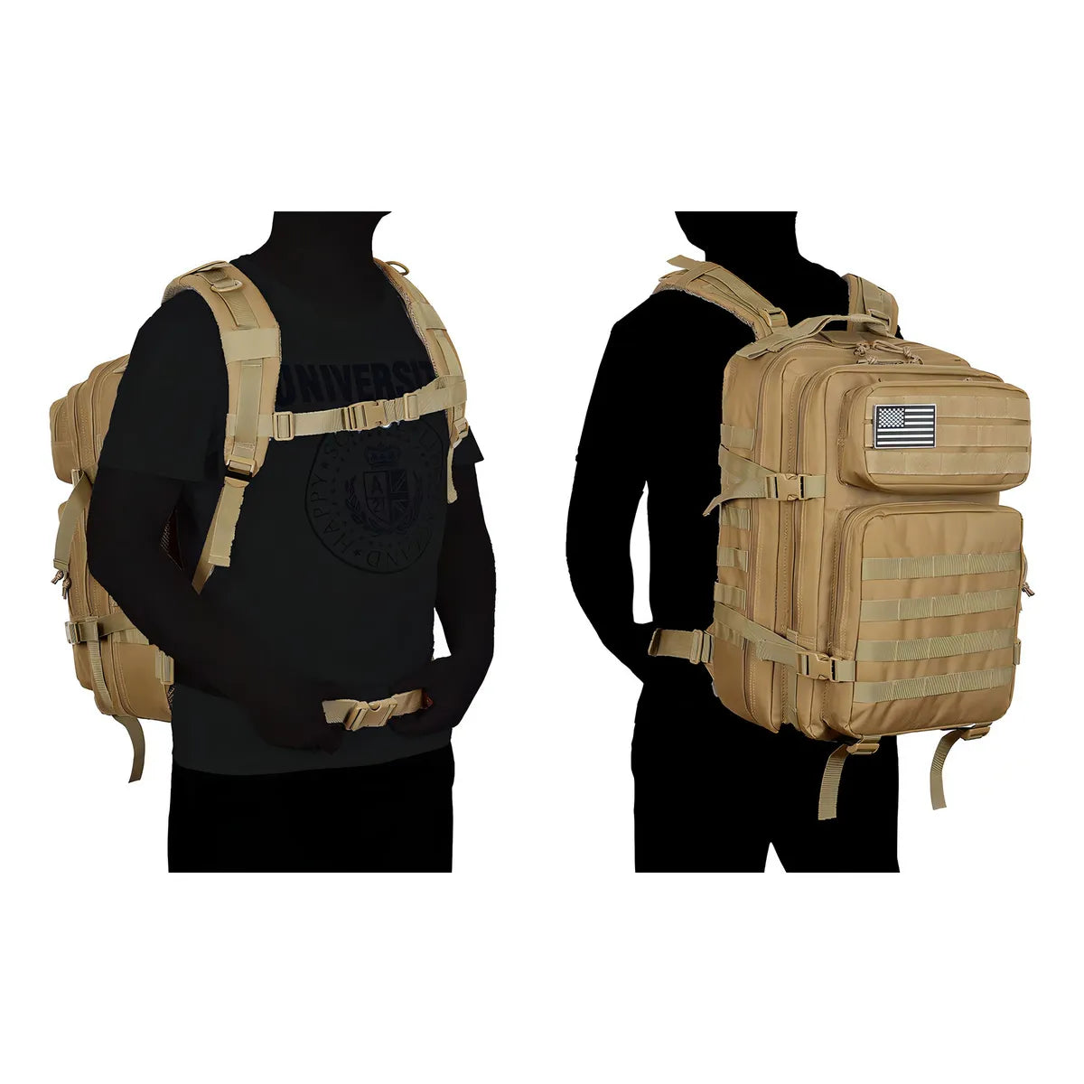 Mochila Táctica Militar QT&QY 45L Resistente Aventura Senderismo