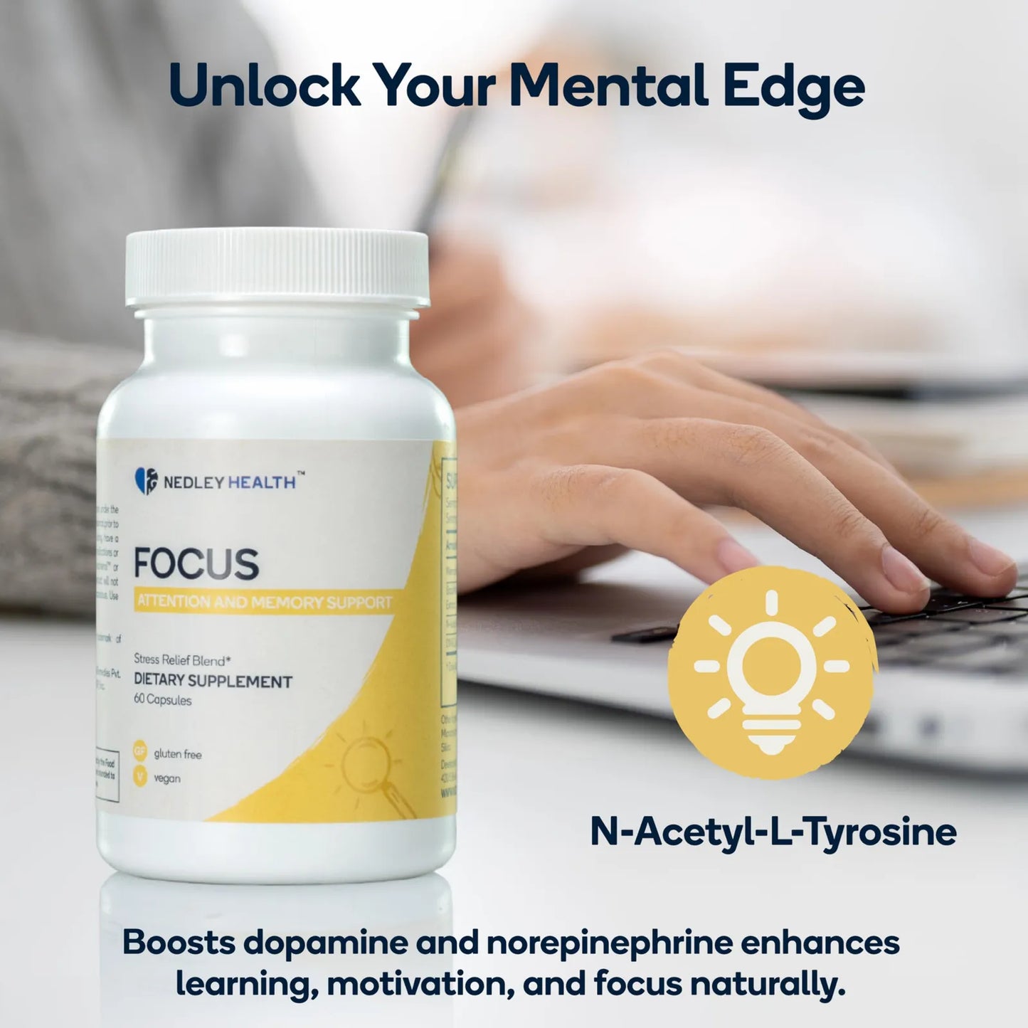 Focus Suplemento Nootropico Natural Memofenol Bacopa Dmae 60 Capsulas