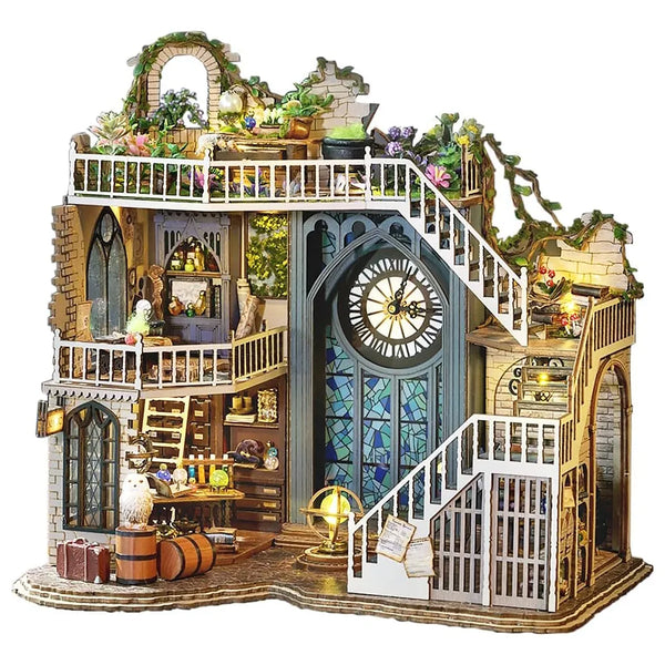 Kit Casa De Muñecas Miniatura Madera Con Luz LED Y Cubierta Antipolvo Regalo Creativo