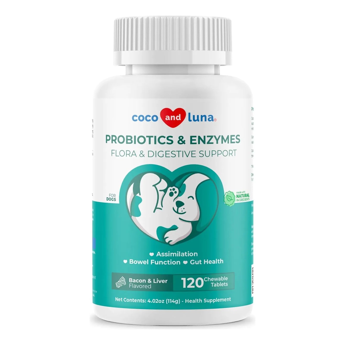 Probióticos Masticables Para Perros 120 Tabletas Soporte Digestivo E Inmunológico
