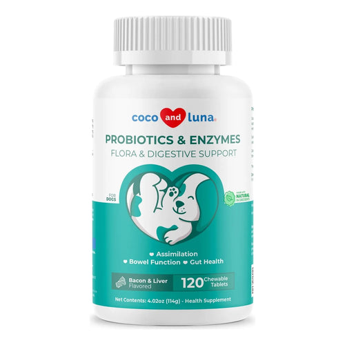Probióticos Masticables Para Perros 120 Tabletas Soporte Digestivo E Inmunológico