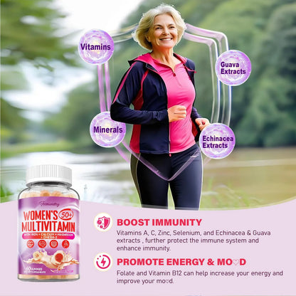 Gomitas Multivitamínicas Mujeres 50 Plus Con Omega 3 CoQ10 Vitaminas Minerales