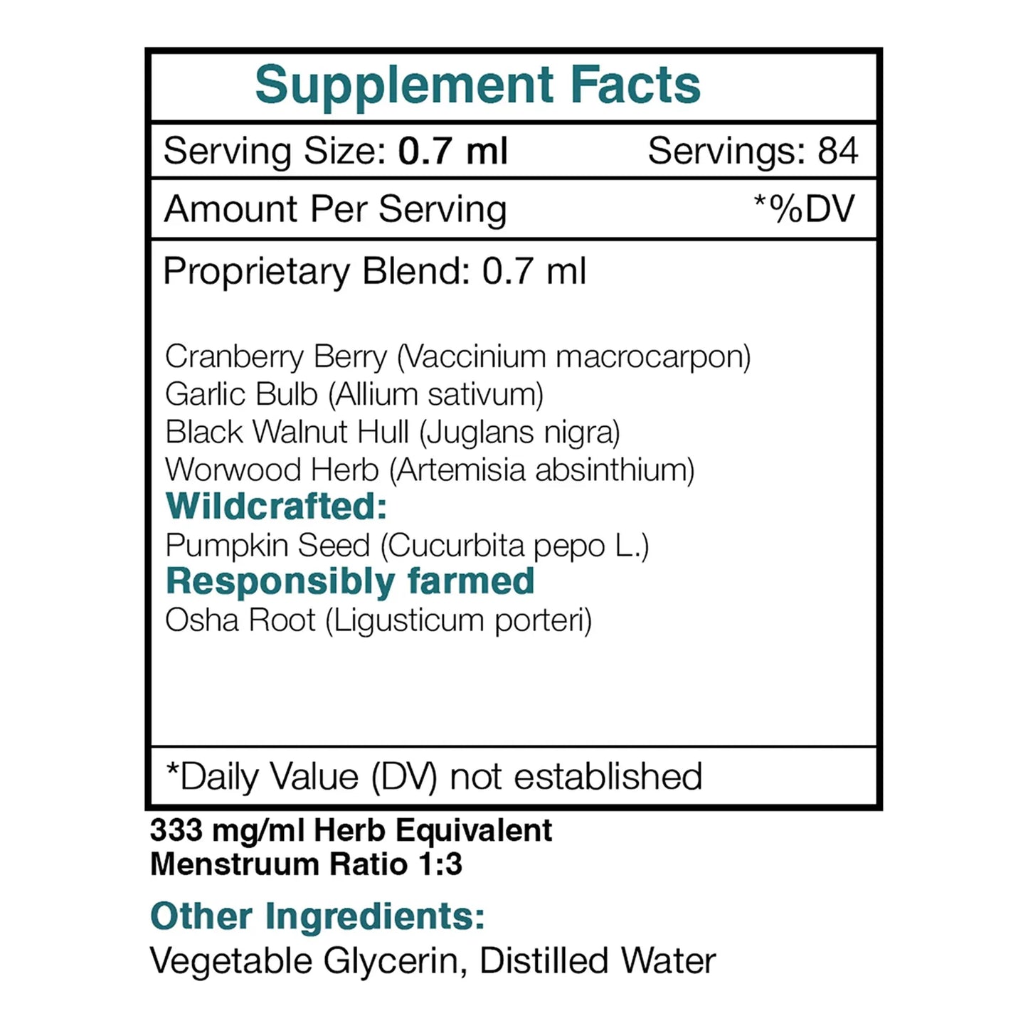 Extracto Tribal Sin Alcohol Gotas Hierbas Alta Potencia Tintura Parásitos Intestinales