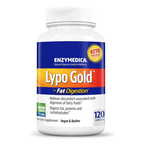 Enzimas Digestivas Lypo Gold Alivio Rapido De Gases Y Hinchazon 120 Capsulas