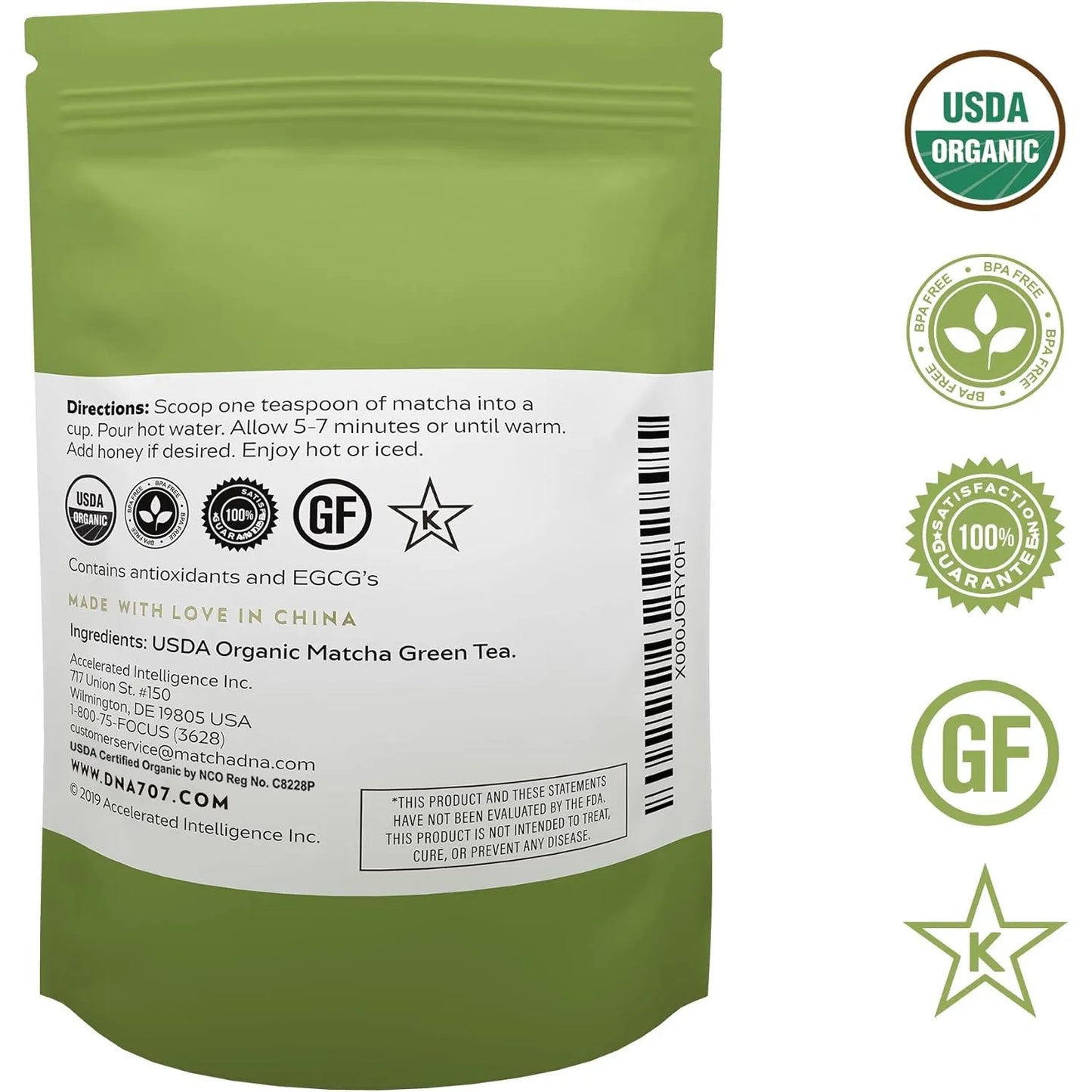 MatchaDNA Organico Culinario Matcha Te Verde Polvo 16 Oz Energia Natural Y Versatilidad En Cocina